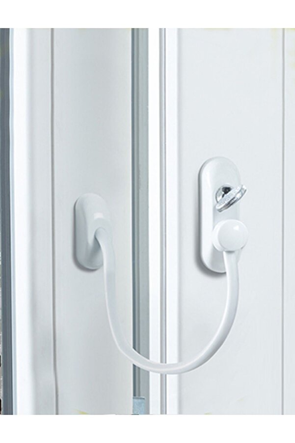 HUZURAKS Pencere Kilidi Pvc Pimapen Kapı Pencere Çocuk Emniyet Kilidi Çelik Halatlı Anahtarlı 1 adet