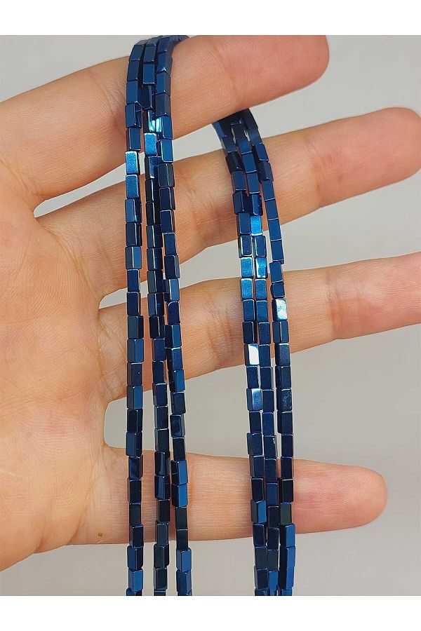 Yasamtohumu-Hematite Stone Bracelet Length String - 2*4mm (49660) Half String (17CM LENGTH) 1
