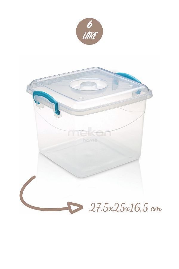 Melkan Home-6 Liter Transparent Storage Container - Pantry and Storage Box with Lock and Lid 1