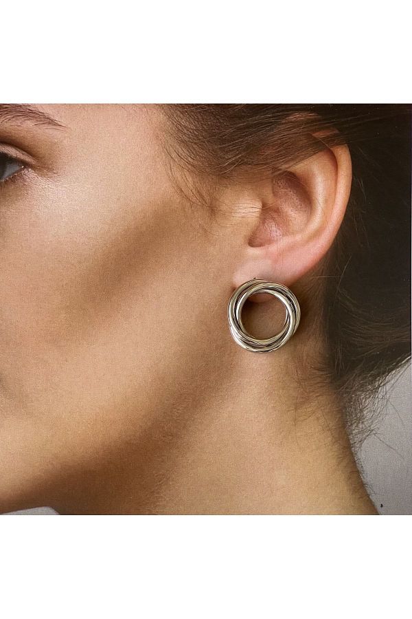 Rupen Kraft Stylish Patterned and Twisted Pipe Stud Earrings Trendyol