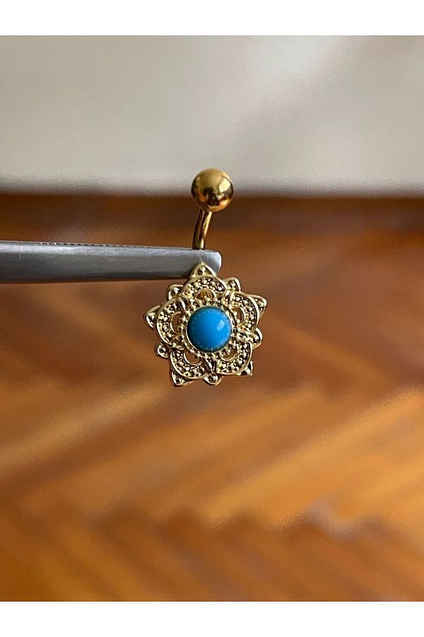 Rupen Kraft-316 L Surgical Steel Turquoise Stone Authentic Belly Piercing 1