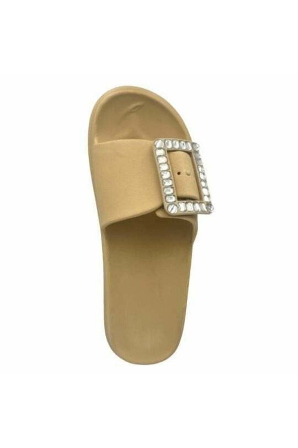 Ayd n Online Women s Summer Super Light Beach Slippers with Buckle Cream Daily Slippers Eva Trendyol