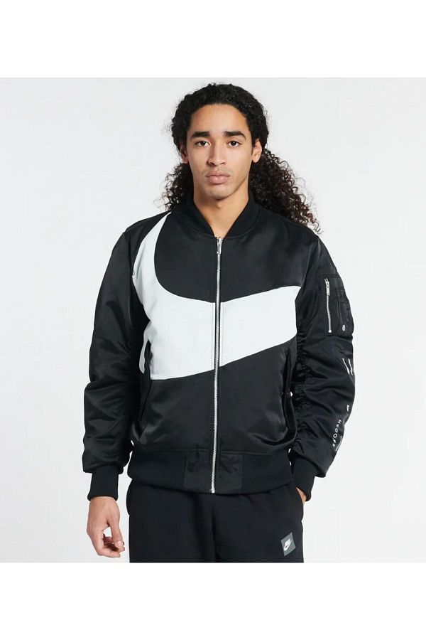 Nike Sportswear Swoosh Therma fit Synthetic fill Reversible Bomber Full zip Men s Coat Dd6055 010 Trendyol