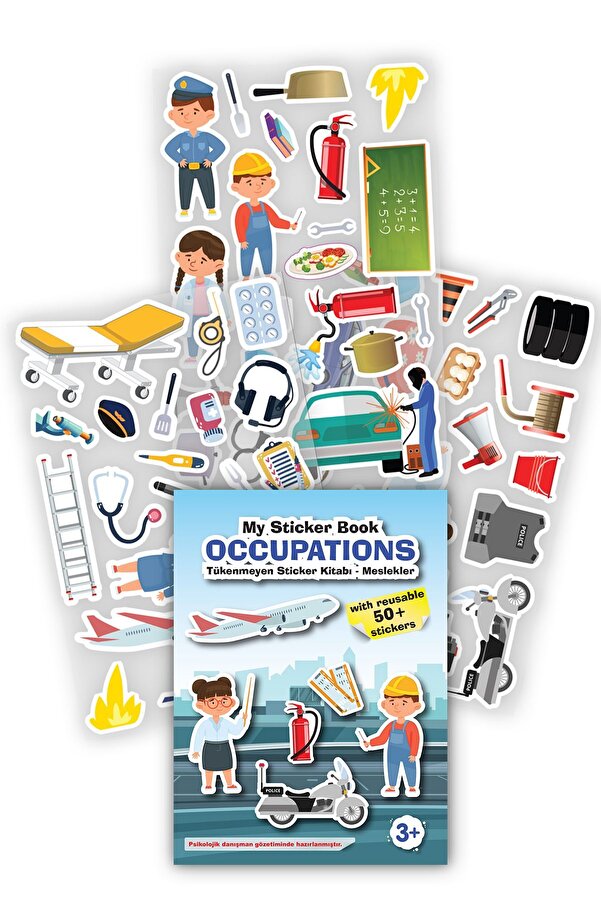 MERT BEBEK MY STİCKER BOOK '' OCCUPATİONS'' , TÜKENMEYEN STİCKER KİTABI MESLEKLER