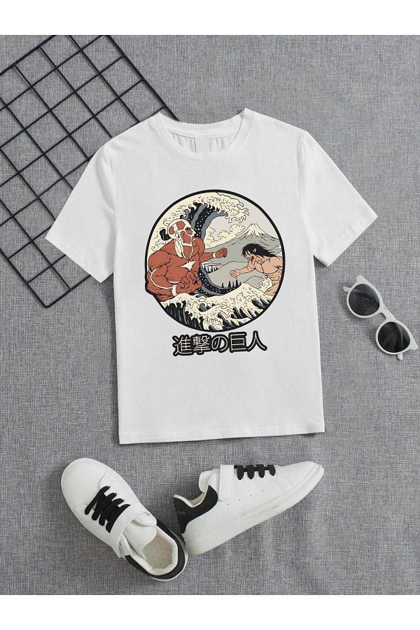 VASK-Unisex Comfortable Cotton Printed White Children's T-shirt 1