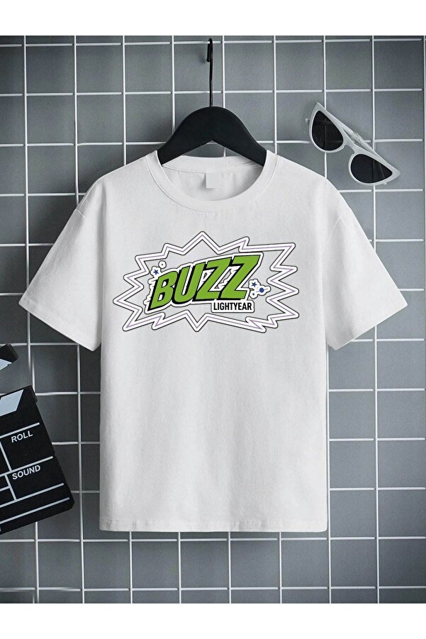 VASK Ünisex Rahat Kalıp Pamuklu Baskılı Beyaz Çocuk T-shirt
