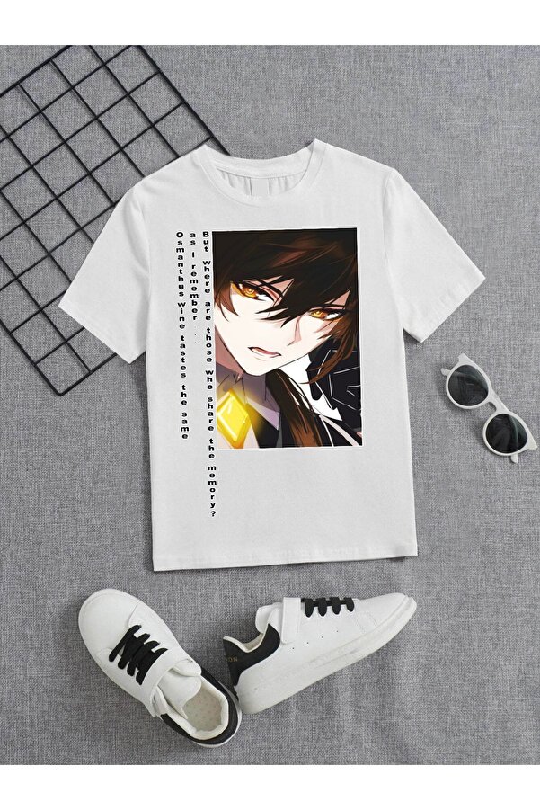 VASK Ünisex Rahat Kalıp Pamuklu Baskılı Beyaz Çocuk T-shirt