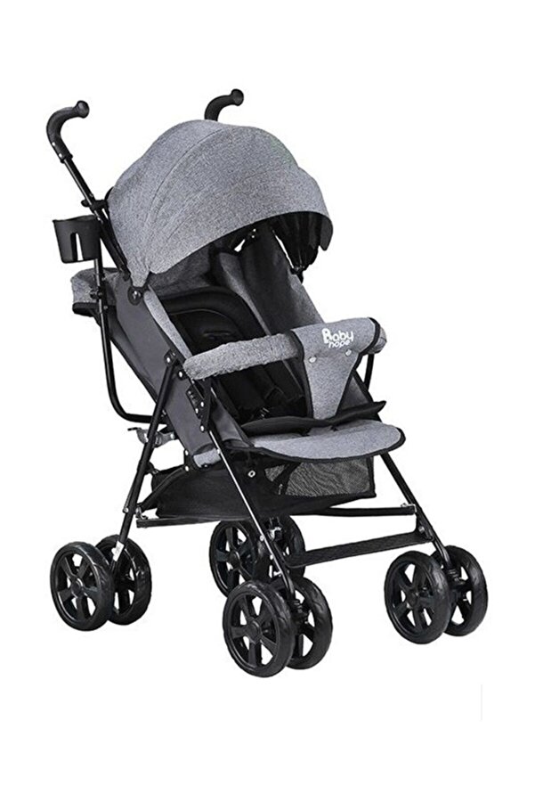 Babyhope SA-7 Baston Puset Bebek Arabası - Kırçıllı Gri