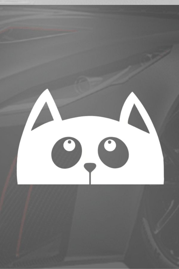 Al Yapıştır-White Cat Patterned Vinyl Cut Car Sticker on Luggage - 12X8 1