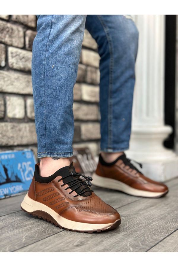 Anthony Milano BA0335 Tan Casual Men s Shoes Genuine Leather Comfortable Sole and Adjustable Rubber Laces ANTBZ Trendyol