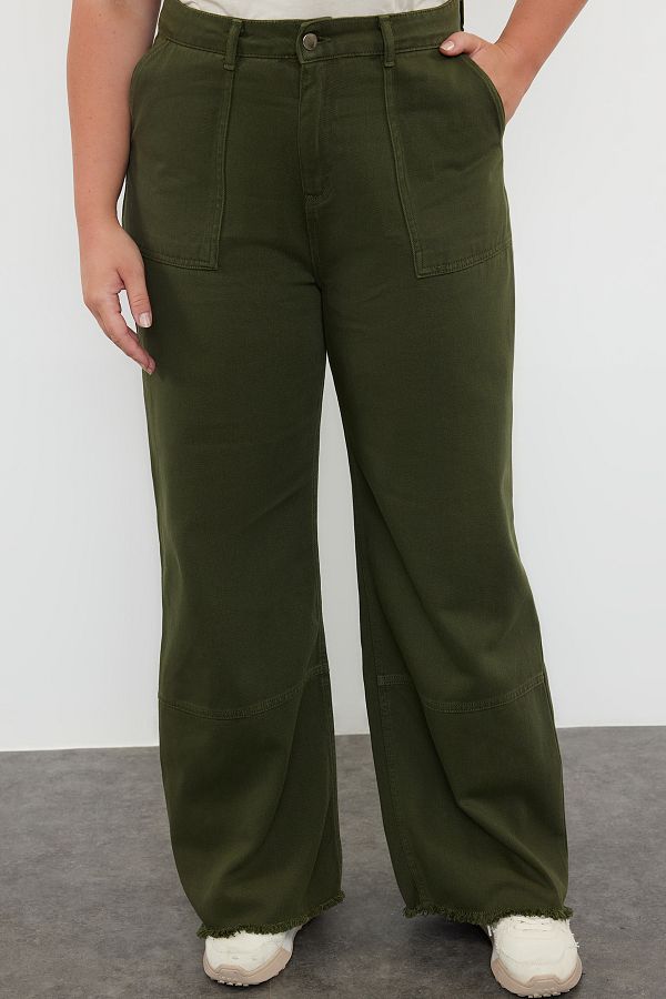 Trendyol Curve-Hohe Taille, weites Bein, große Jeans TBBAW25CJ00001 1