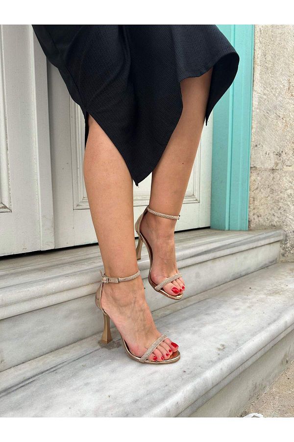 Atelierby DS Rose Colored Single Strap Stylish Women s Stiletto Shoes Trendyol