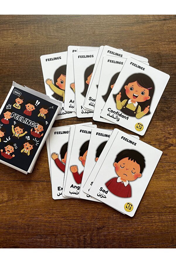Teacherg game İngilizce Arapça İlk Sözcük Kartlar Flash Cards Duyguları 20 Kart