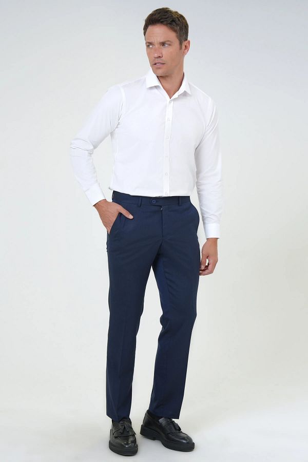 SUVAR Navy Blue Stretchy Cavalry Pants Comfortable Fit Trendyol