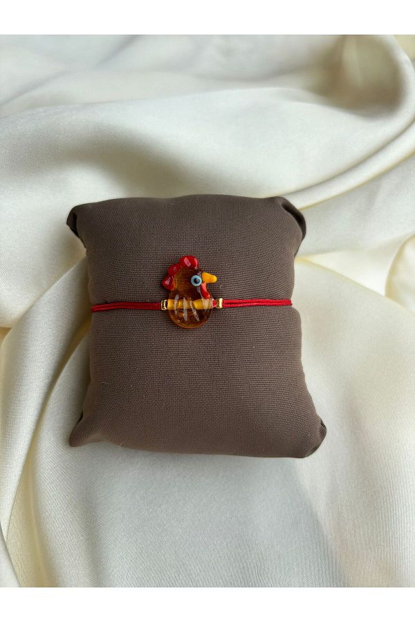 PEONY - peonyofficiall-Murano Chicken Glass Red String Bracelet - Double String Design 1
