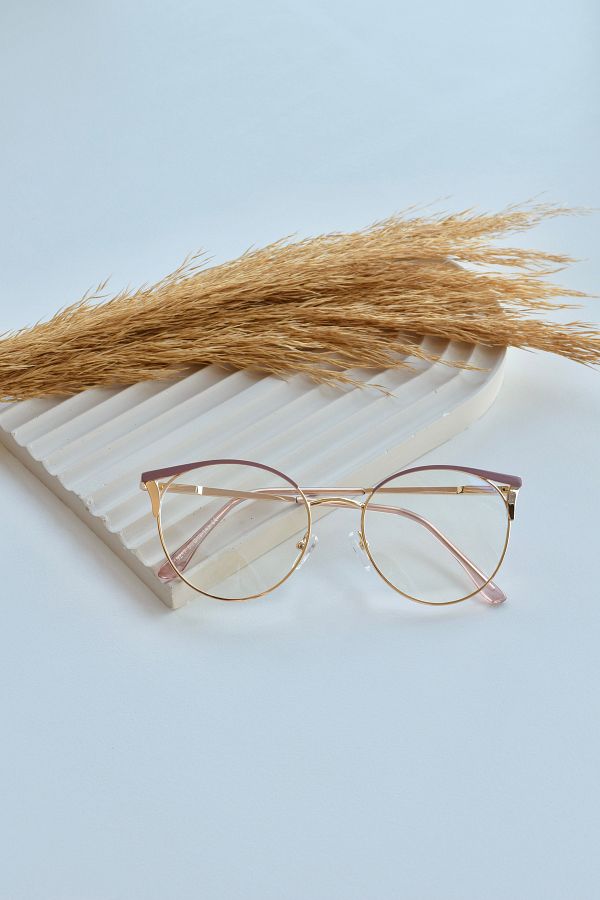 Round gold clear glasses online
