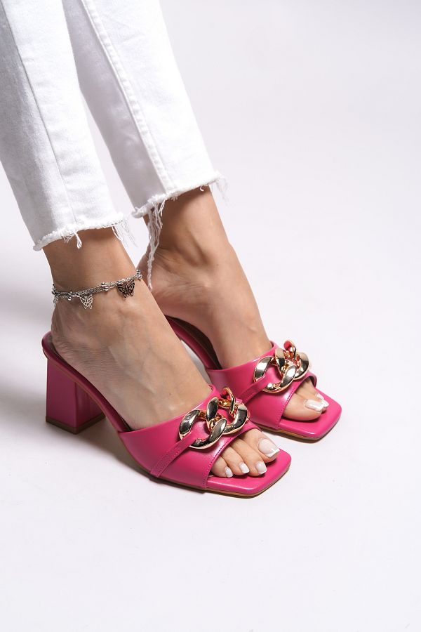 Riccon-Phreedri Damen Hausschuhe mit Absatz001280Hausschuhe Fuchsia 1