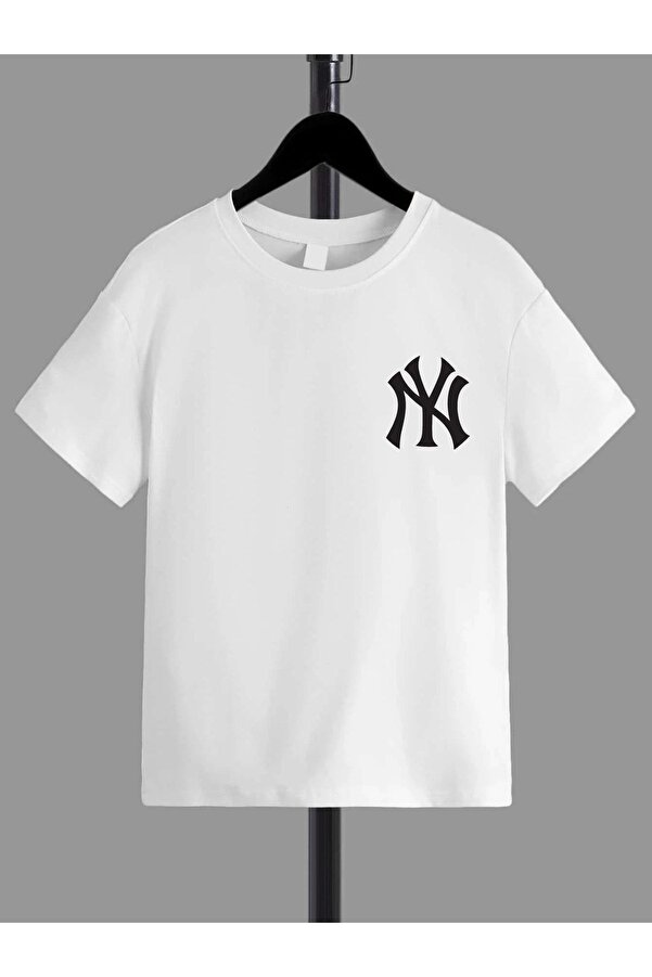 VASK Ünisex Rahat Kalıp Pamuklu Baskılı Beyaz Çocuk T-shirt