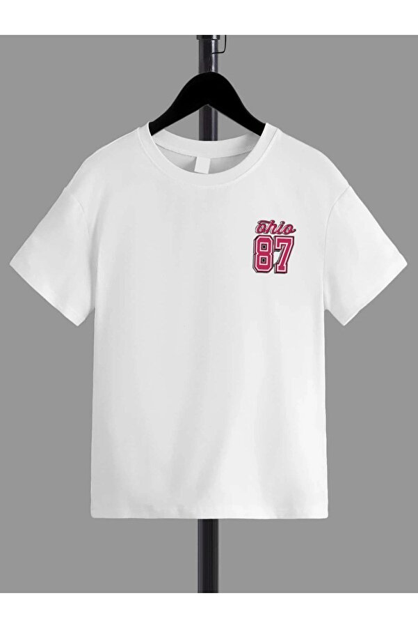 VASK Ünisex Rahat Kalıp Pamuklu Baskılı Beyaz Çocuk T-shirt