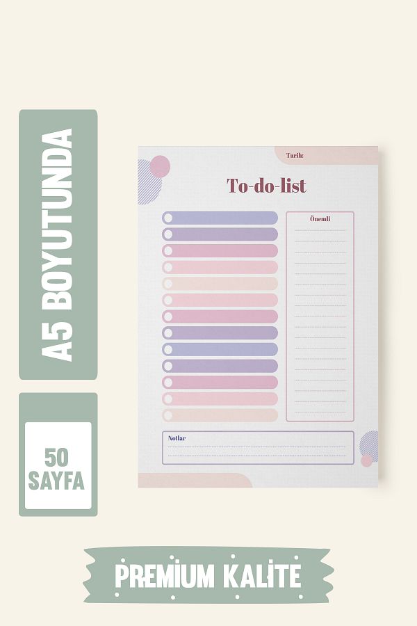 Srctech-To Do List, to Do List, A5 Size 50 Sheets, Pink-Purple to Do List 1