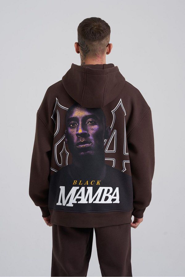 Machinist Men s Black Mamba Printed Oversize Brown Sweatshirt Trendyol