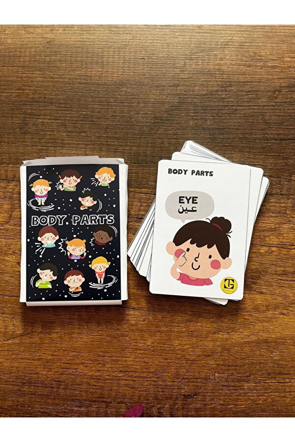 Teacherg game İngilizce/Arapça ilk sözcük kartlar (flash cards) Vücut bölümleri (20 kart)