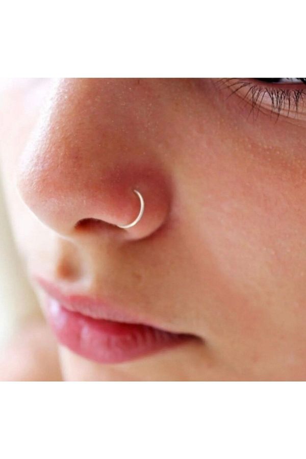 MAKSESUAR Classic Ring Nose Ring Silver Color 8 Mm Trendyol
