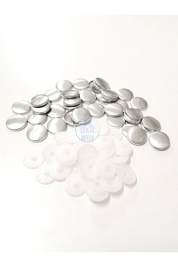 Klinkshop-40 Size Fabric Covered Capsules for Button Pressing - 25.5mm Button Making Capsule - 100 Pieces 1