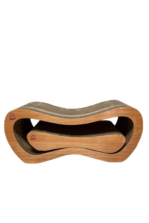 Lazy Paws-Set of 2 - Cardboard Cat Scratching - Horizontal Scratching - Wooden Pattern Sofa 1