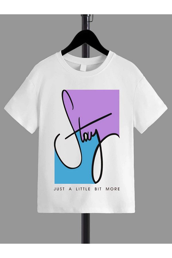 VASK-Tricou alb pentru copii, unisex, confortabil, din bumbac, imprimat 1