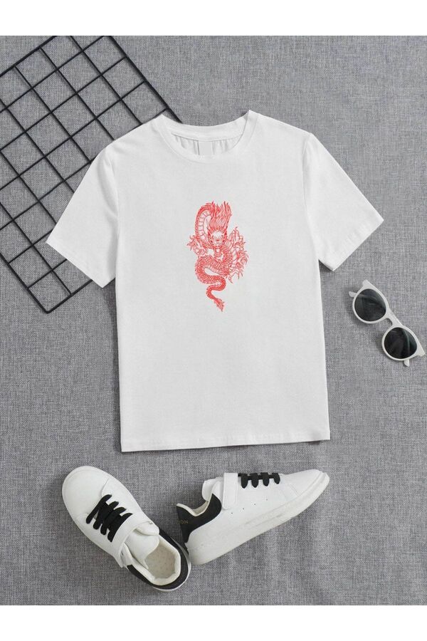VASK-Unisex Comfortable Cotton Printed White Children's T-shirt 1