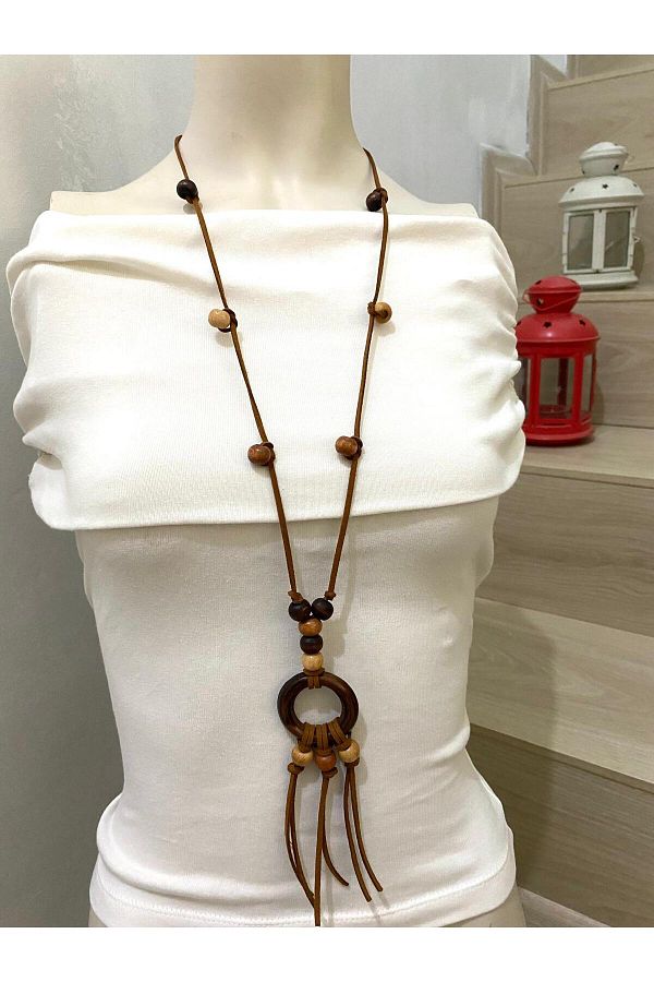 Wooden ring necklace cheap