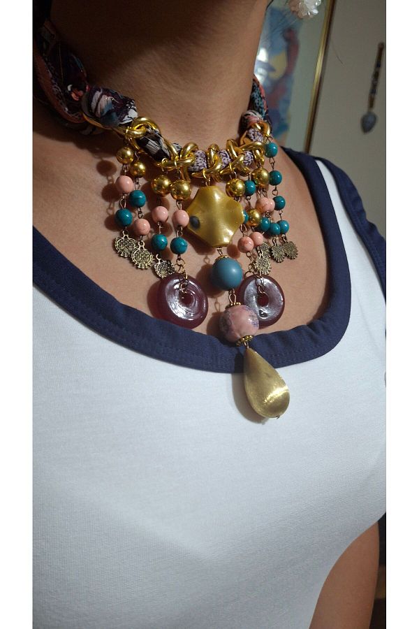 Bohemian scarf necklace sales