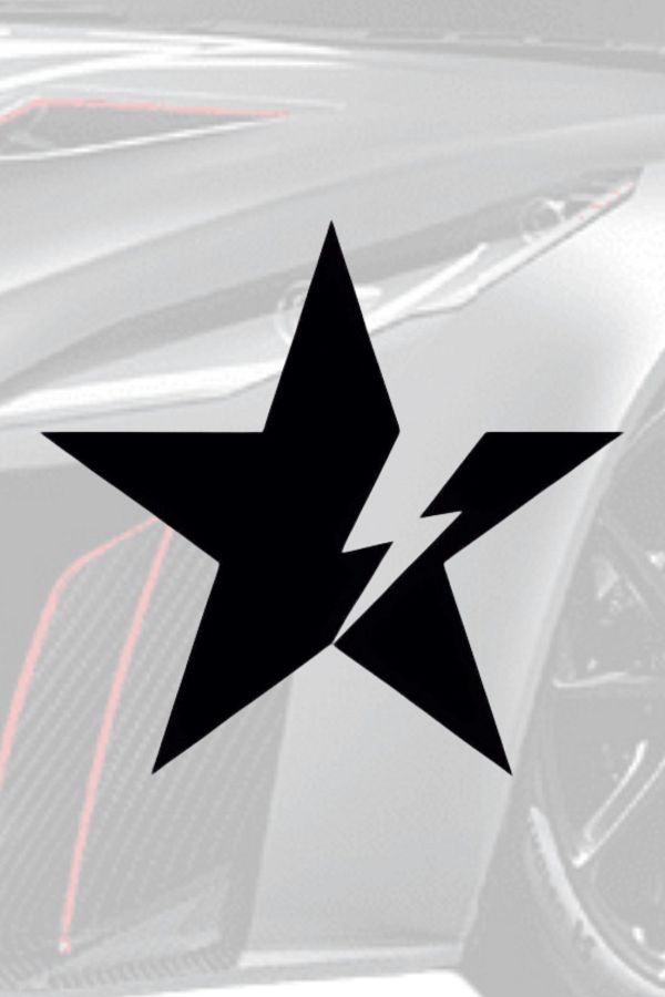 Al Yapıştır-Black Lightning Star Vehicle Sticker - Vinyl Cut, 12X12 1