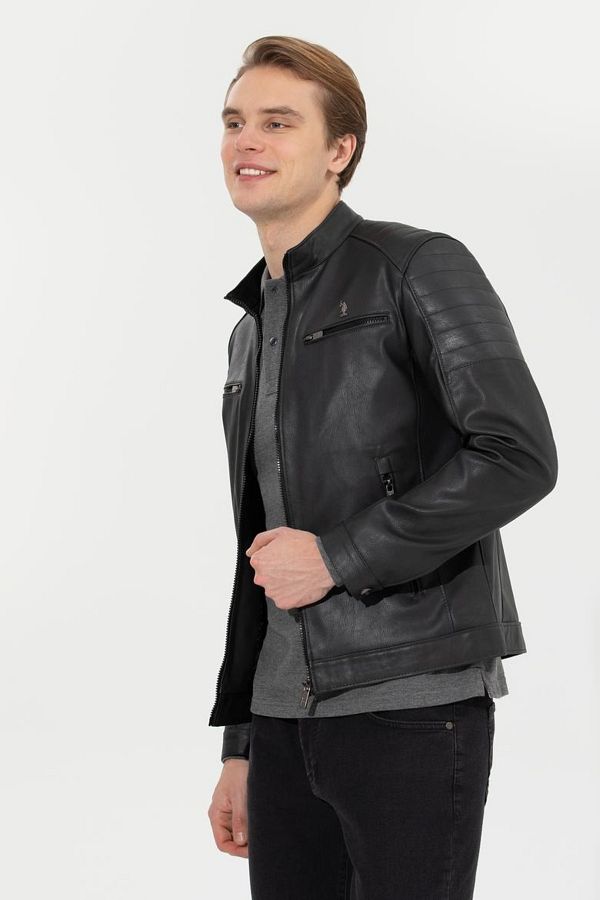 Us polo assn leather jacket top