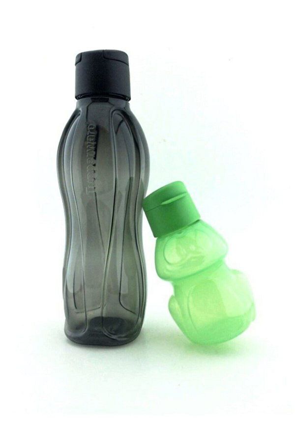 Tupperware-Eco Bottle 1lt and 350 Ml Black Frog - Set of 2 1