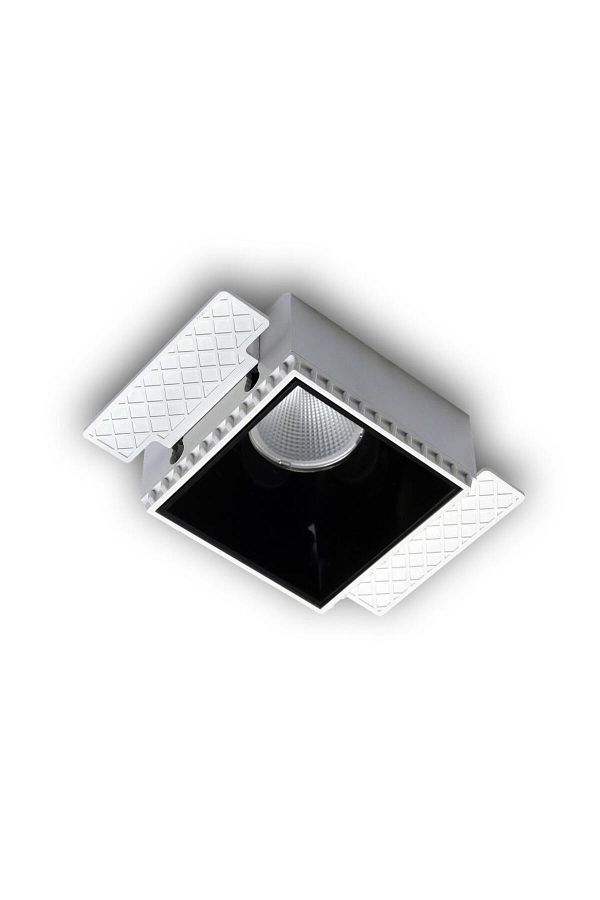 LIGHTMORE-Gu10 Lampholder - White Frame and Black Inner Coating Trimless Square Flush Mounted Luminaire 1