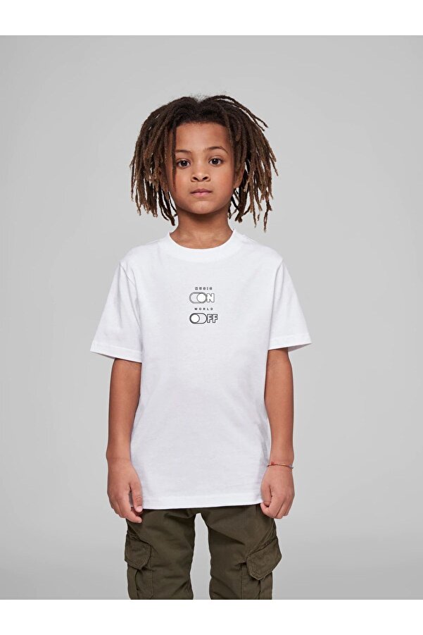 VASK Çocuk Oversize Unisex On-off Pamuklu Bisiklet Yaka Tişört