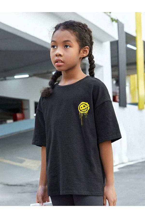 VASK-Children's Oversize Unisex Future Cotton Crew Neck T-shirt 1