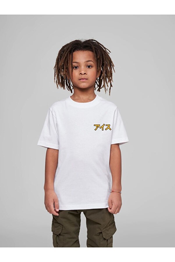 VASK Çocuk Oversize Unisex Limonata Pamuklu Bisiklet Yaka Tişört