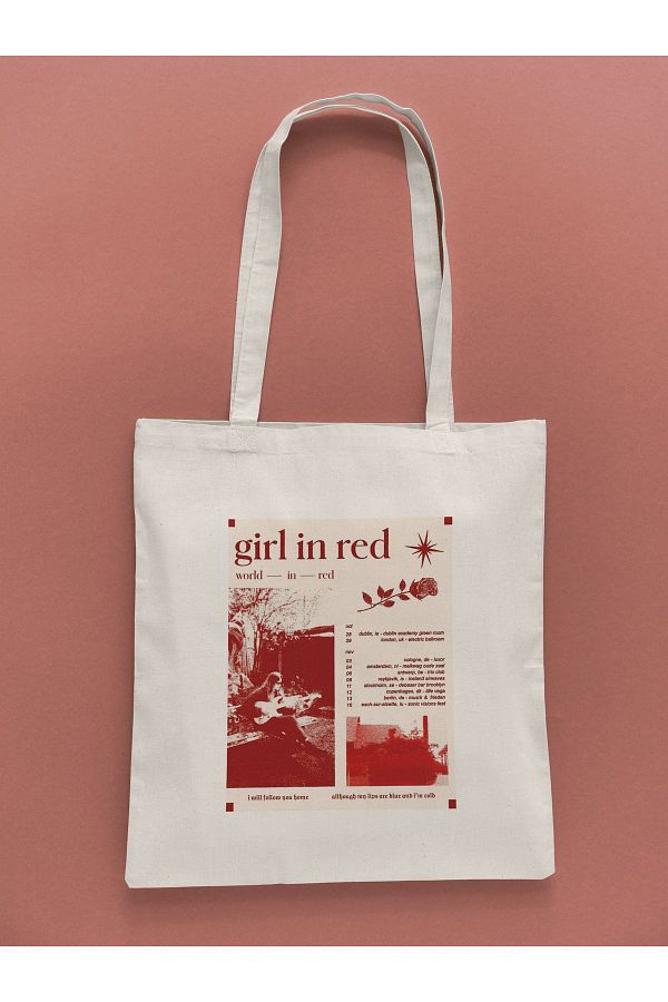 Girl in red tote bag on sale