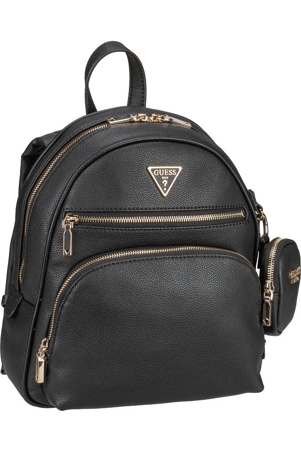 Guess black leather backpack online