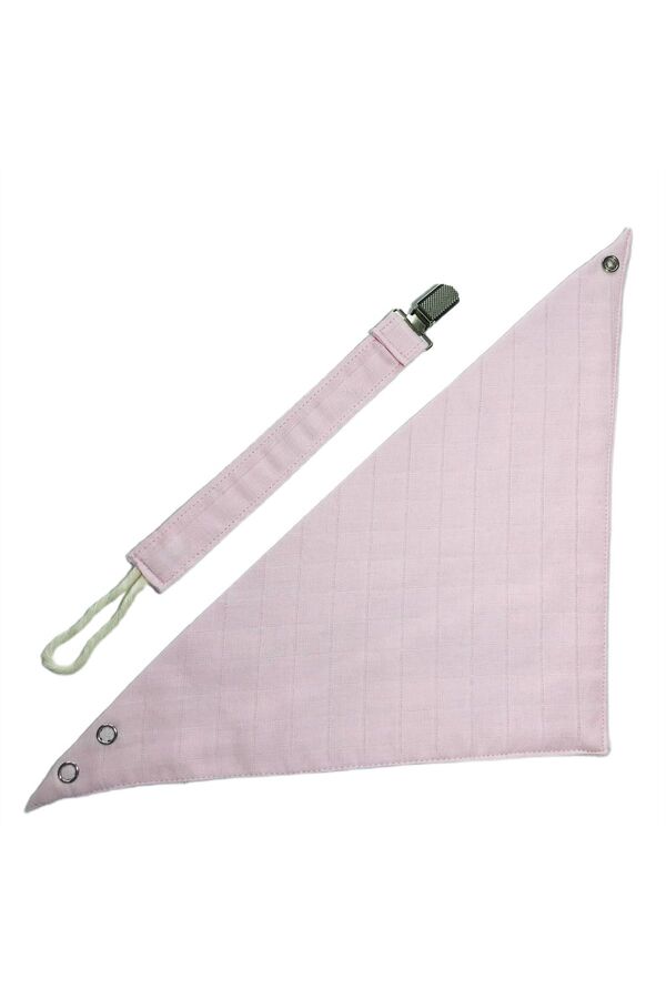 Hubb Pembe müslin bez Emzik askısı ve salya fular önlük