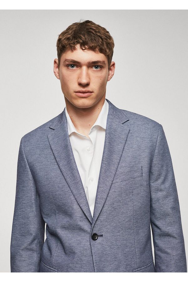 MANGO Man-Ανδρικό Blue Blazer - Μοντέλο57050550 1