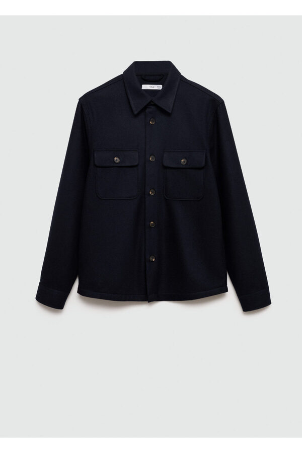 MANGO Man-Ανδρικό πουκάμισο Navy Blue57055990 1