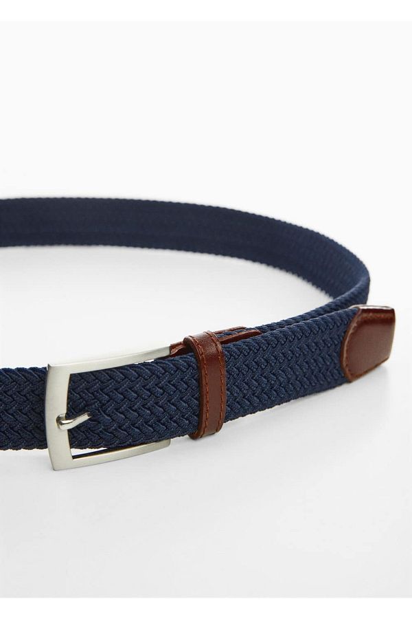 MANGO Man-Elastic Belt with Mesh Pattern 1