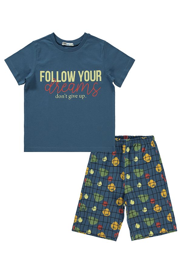 Civil Boys 10 13 Years Old Boy s Pajama Set Indigo Trendyol