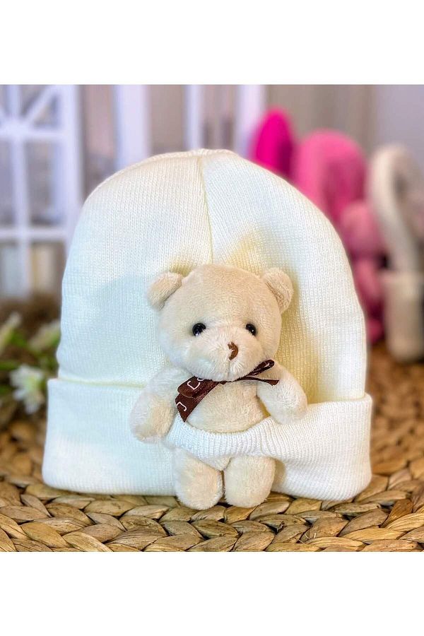 DES GNER Bear Beanie Adult Beanie with teddy bear figure Winter Colorful Beanie Trendyol