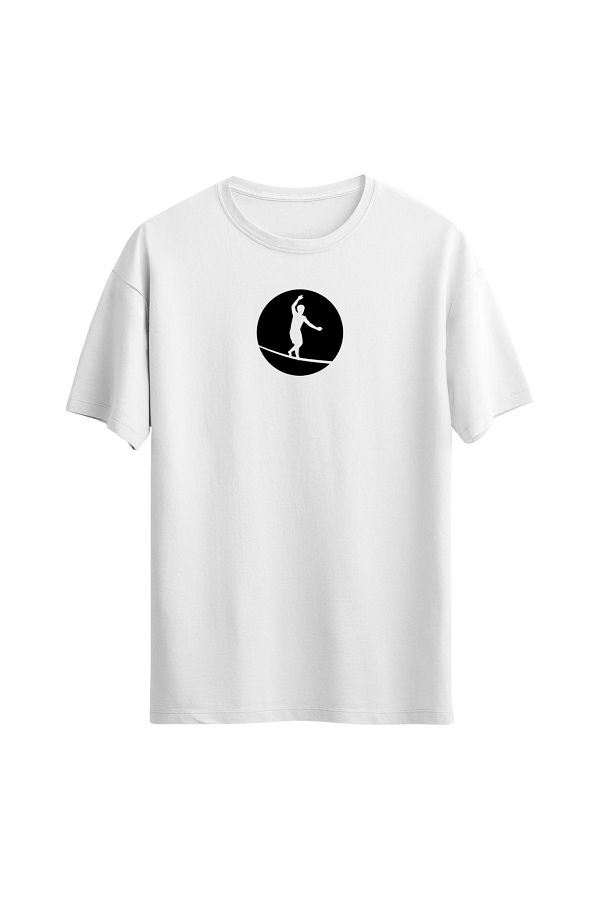 Açık Garaj-Unisex Slackline Minimal Patterned Regular T-shirt 1
