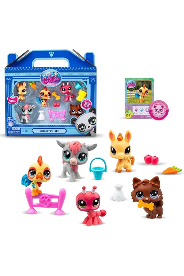 Littlest Pet Shop LPS Minişler Littlest Pet Shop Çiftlik Temalı 5'li Figür Seti